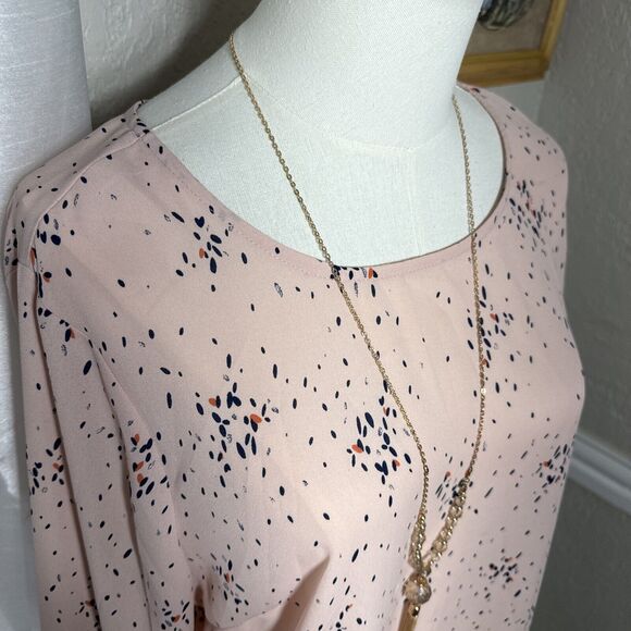 Women’s Tunic Office Formal Top Ruffle Bell Long Flutter Sleeve Blouse Size L - Picture 6 of 13